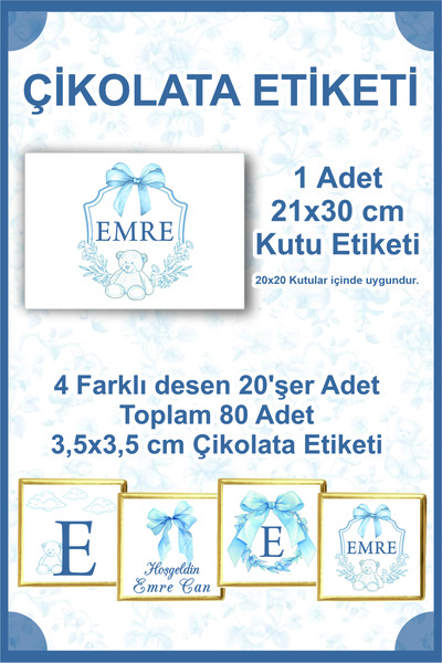 laurelconcept Karışık desenli Çikolata Etiketi