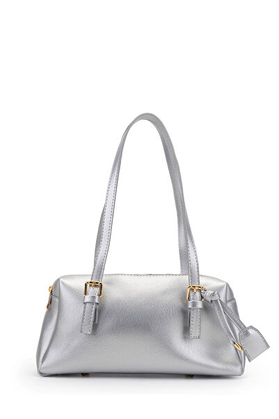 minebag Double Compartment Belt Detailed Women's Shoulder Bag Venus Silver