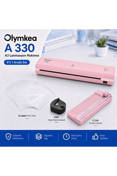 Olymkea A330s A3 Laminasyon Makinesi 4in1set Ve Hediye 12 Adet PVC Film