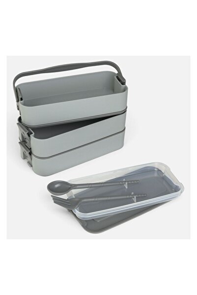 OEM Lunch box copii pentru pachețel, gri, model tacâmuri – practică pentru gu...