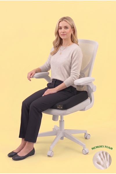 Dear Visco Ortopedik Posture Oturma Minderi Kalça Kuyruk Sokumu ve Dik Duruş Minderi Ofis Oto Koltuk Minderi 44x38x12/7Cm DVM-17S