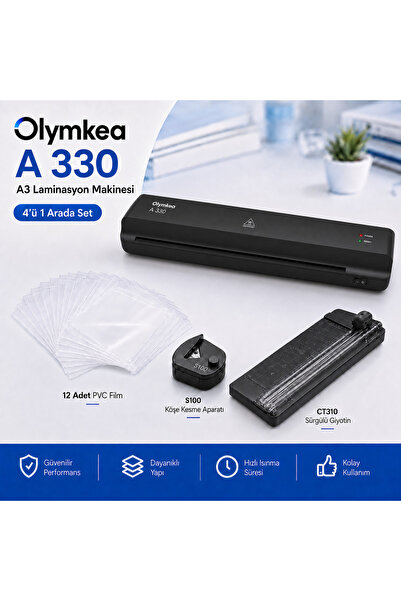 Olymkea A330s A3 Laminasyon Makinesi 4in1set Ve Hediye 12 Adet PVC Film