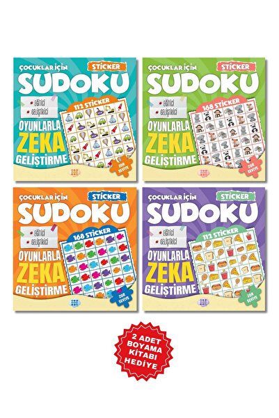 dokuzyayinlari Çocuklar İçin Çıkartmalı Sudoku Seti - Zor Seviye - Zeka Geliş...
