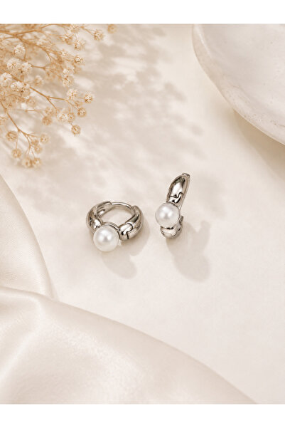 Archhazel Jewelery 316L Steel Silver Women's Earrings with Pearl Detail