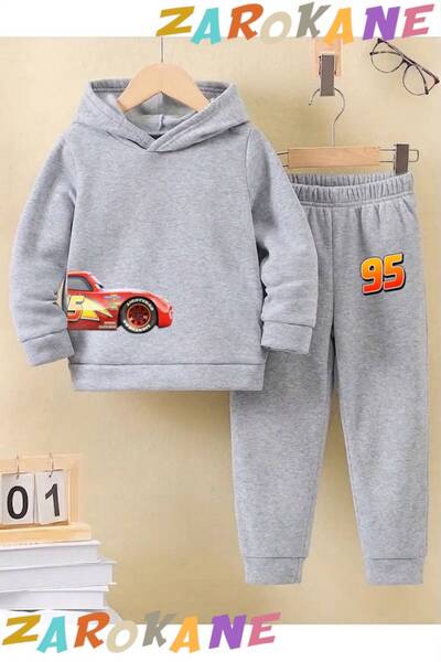ZAROKANE Yandan Car Printed Winter Children's Hooded Cotton Insulated Tracksu...