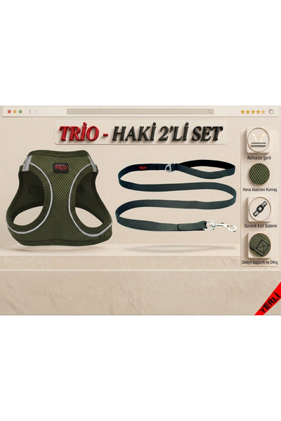 Trio Air -Mesh Küçük ve Orta Irk Kedi Köpek Göğüs Tasması Yumuşak, Nefes Alab...