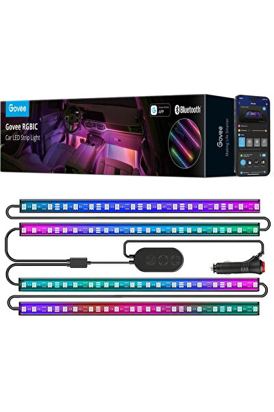 Govee Lumini interioare auto RGBIC (30 de moduri de scenariu + 4 moduri muzic...