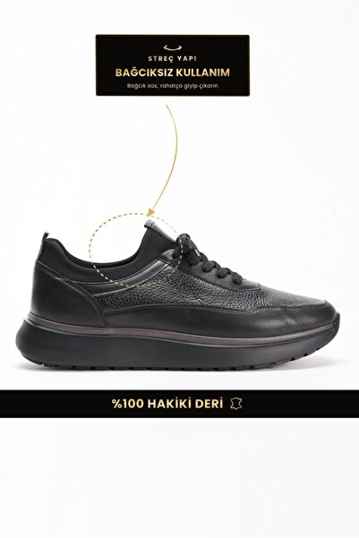 Fame Step Genuine Leather Men's Walking Shoes Casual Comfort Stretch Structur...