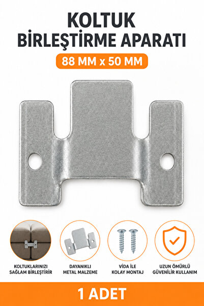 Dünya Sünger 1 Adet 88 MM x 50 MM Metal Koltuk Birleştirme Aparatı – Kanepe M...