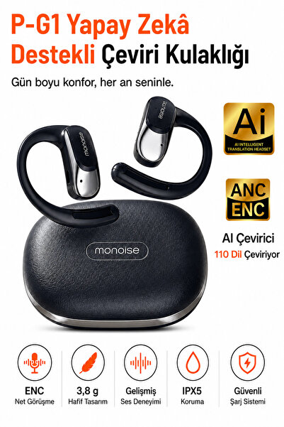 Ayers Monoise P-G1 Yapay Zekâ Destekli Çeviri Kulaklığı, 110 Dil Anlık Çeviri...