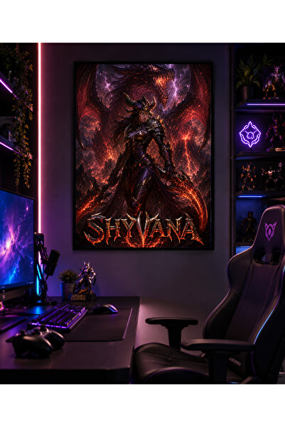 Miutic Print Studio Tablou Gaming League of Legends – Shyvana, Războinica Dra...