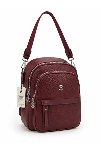 WİKİDAYS.S MODA TRENDİ Burgundy Women's Medium Size Faux Leather Cross Should...