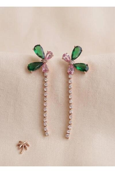 Archhazel Jewelery Butterfly Model Zircon Stone Detailed 316L Steel Earrings