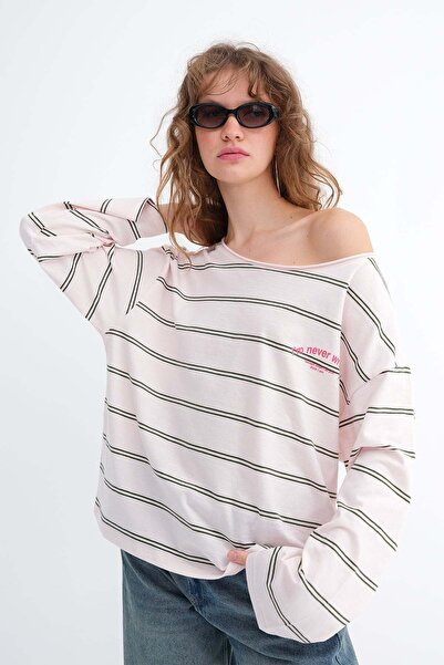 Addax Çizgili Uzun Kollu T-shirt B10764