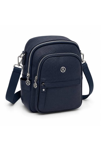 WİKİDAYS.S MODA TRENDİ Navy Blue Women's Medium Size Faux Leather Cross Shoul...