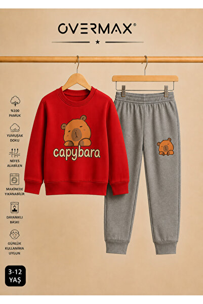 OVERMAX Capybara Printed Unisex Design Children's Tracksuit Set – Ages 3-12