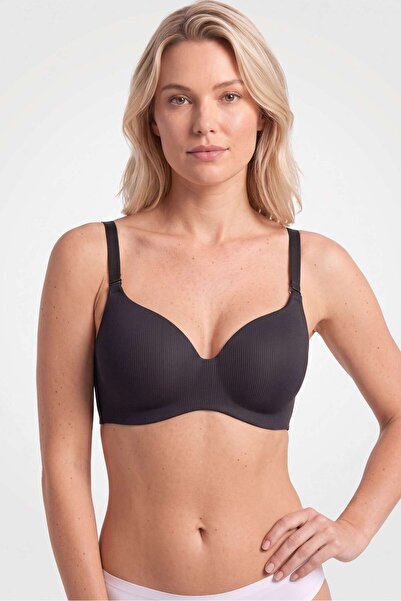 OBJE Women's Black Seamless Laser Cut Bra