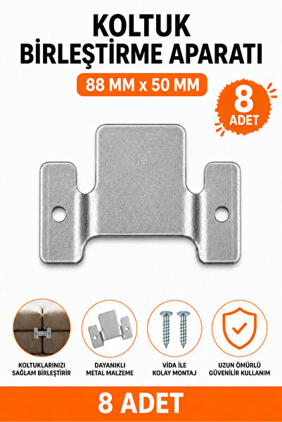Dünya Sünger 8 Adet 88 MM x 50 MM Metal Koltuk Birleştirme Aparatı – Modüler ...