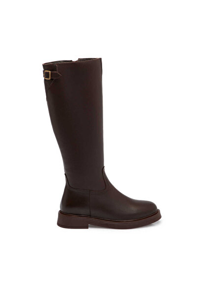Tergan Kahverengi Hakiki Deri Kadın Çizme - K25K1CM68324-A24