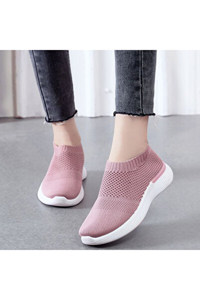 dorbe Women's Pink Sports Slip-On Sneakers