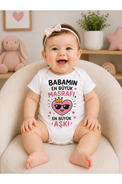 Novera Organic 100% Cotton Baby Bodysuit with Funny Writing for Baby Girls