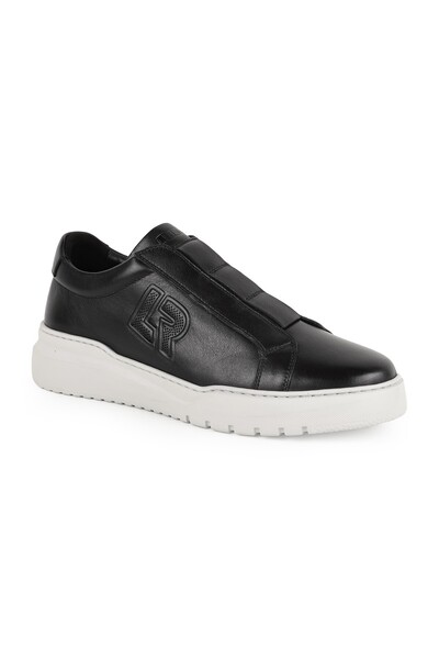 Libero Pantofi sport pentru bărbați, negri, 100% piele naturală, fără șiretur...