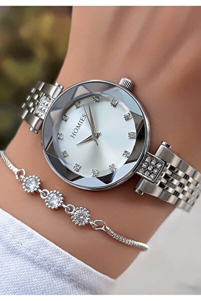 Homies Special Boxed Steel Cord Stone Women Wristwatch Gold Color 2 Year Warr...