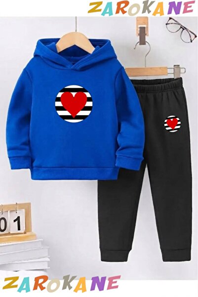 ZAROKANE Heart Printed on Round Cotton Fleece Inside the Winter Children's Ho...