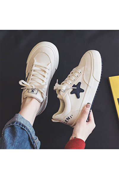 dorbe Women's White Star Lace-Up Sneakers