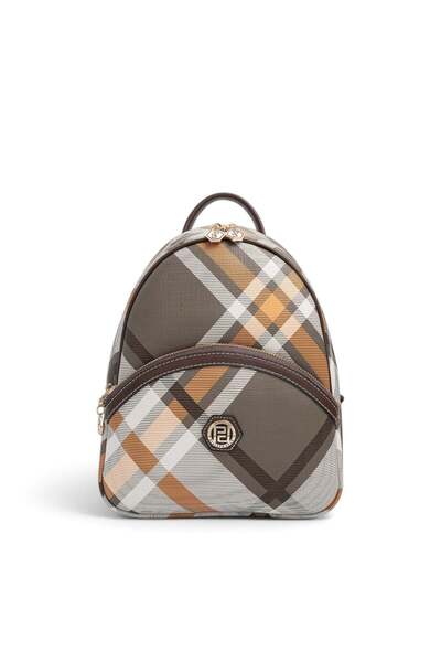 Silver Polo Khaki - Brown Plaid Women's Backpack Sp945