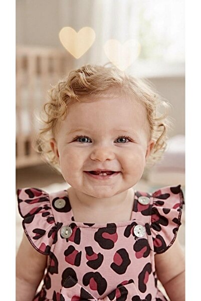 million babies 2614 Ruffled Bow Leopard Baby Romper Salopet