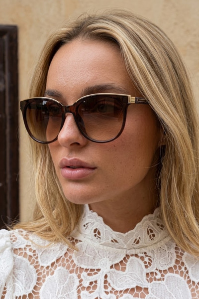 MACERATİ Melissa New Season Popular Vintage Ultra Light Brown Women's Sunglasses with Uv400 Filter
