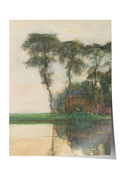Zestia Poster Premium Piet Mondrian, Copaci pe malul râului, Acuarelă, Nr.: 2...