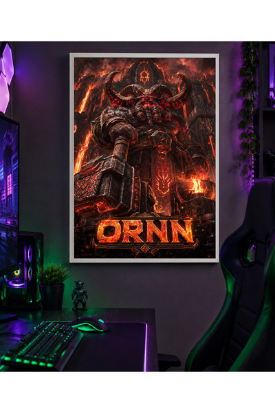 Miutic Print Studio Tablou Gaming League of Legends – Ornn, Zeul Forjei Vulca...