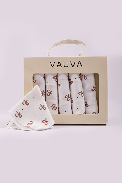 VAUVA %100 Pamuk Desenli Penye Bebek Ağız Mendil Seti - Yumuşak Dokulu Yenido...