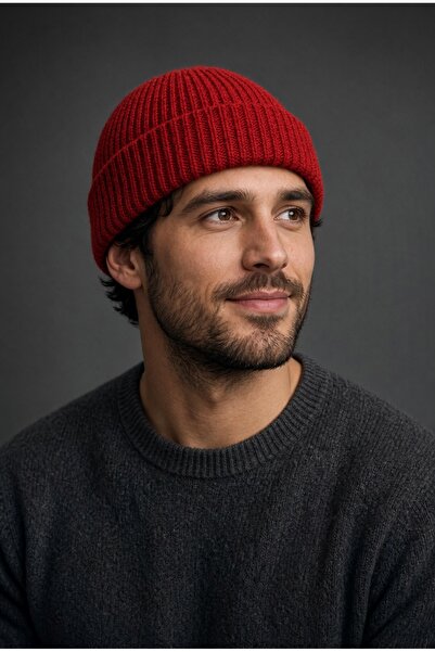Mollycrush Unisex Winter Knitwear Red Beanie |   Plain Basic Knitted Beanie M...