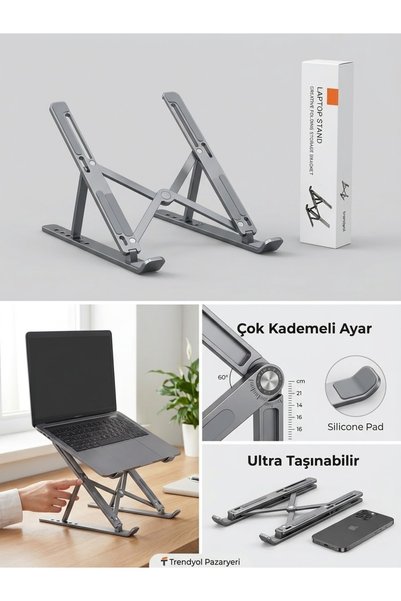 Genel Markalar Alüminyum Katlanabilir Laptop Standı - Ayarlanabilir Taşınabil...