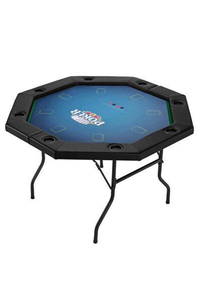 OMS Masa de poker pliabila cu 2 fete, Hexagon, 8 jucatori, sine captusite, su...