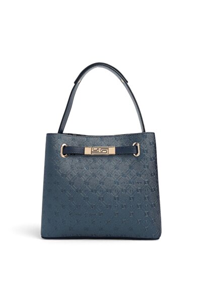 Silver Polo Navy Blue - Navy Blue Logo Women's Handbag Sp1293