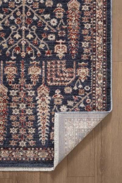 Karmen Halı Focus FO005M Lacivert Renkli Vintage Modern Salon Koridor Yatak ve Oturma Odası Halısı