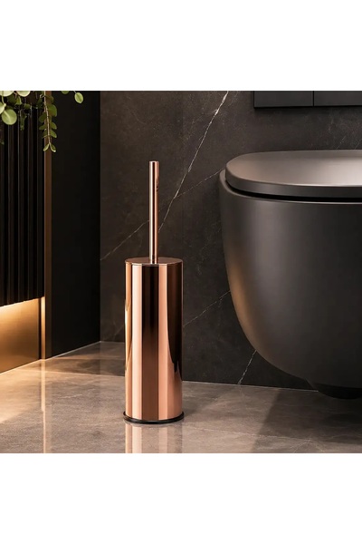 ROZA BRONZ SERİSİ WC FIRÇASI, PASLANMAZ TUVALET FIRÇASI