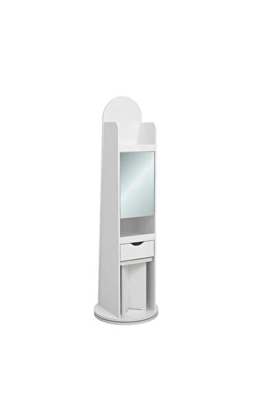 Danube Home Kate Swivel Standing Cabinet With Mirror And Stool White