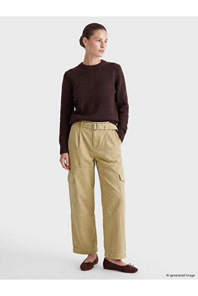 LC Waikiki Belted Wideleg Women's Cargo Jean Trousers
