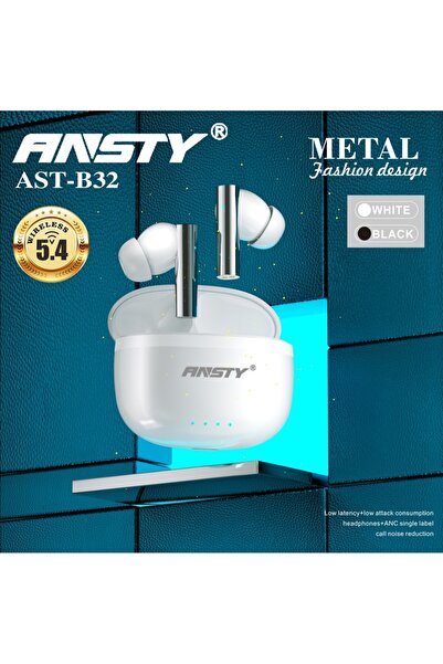 ANSTY سماعات بلوتوث لاسلكية بيضاء