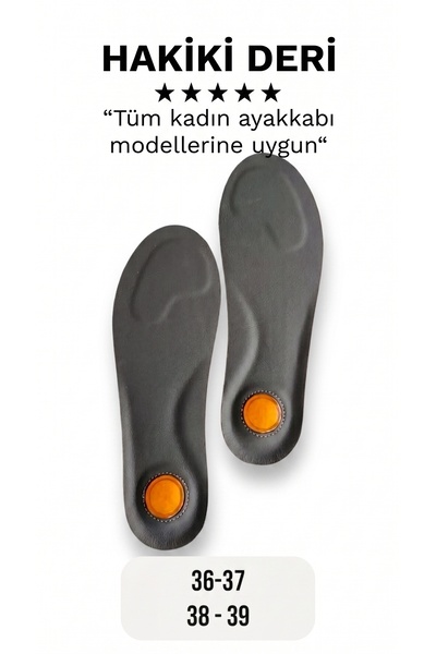 RUGELLA home Hakiki Deri Jelli Kadın Ayakkabı İç Tabanlığı - Ortopedik Jel To...