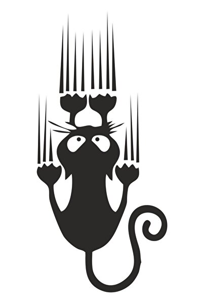 hediyenebak Scratching Cat Sticker for Vehicle, Car, Auto, Motorcycle, Helmet...
