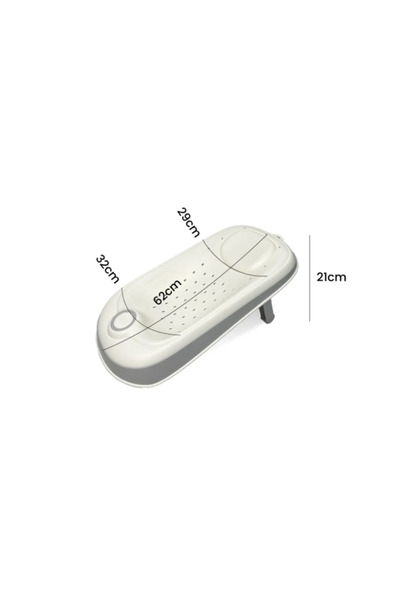 Generic Brand Suport pentru baie bebelusi , ergonomic, moale, pliabil, sigur si confortabil, 0-12 luni, alb-gri