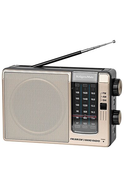 Kruger&Matz Radio portabil analog, AM/FM/SW, iesire 3W, Intrare USB-C, Acumul...