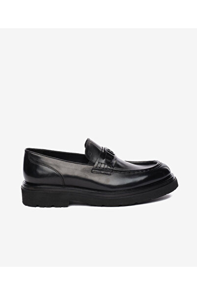 Greyder Erkek Siyah Hakiki Deri Loafer Ayakkabı 6K1UA64739