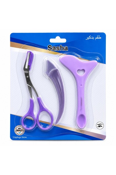 SASHA طقم بدكير للعناية بالرموش والحواجب من 3 قطع